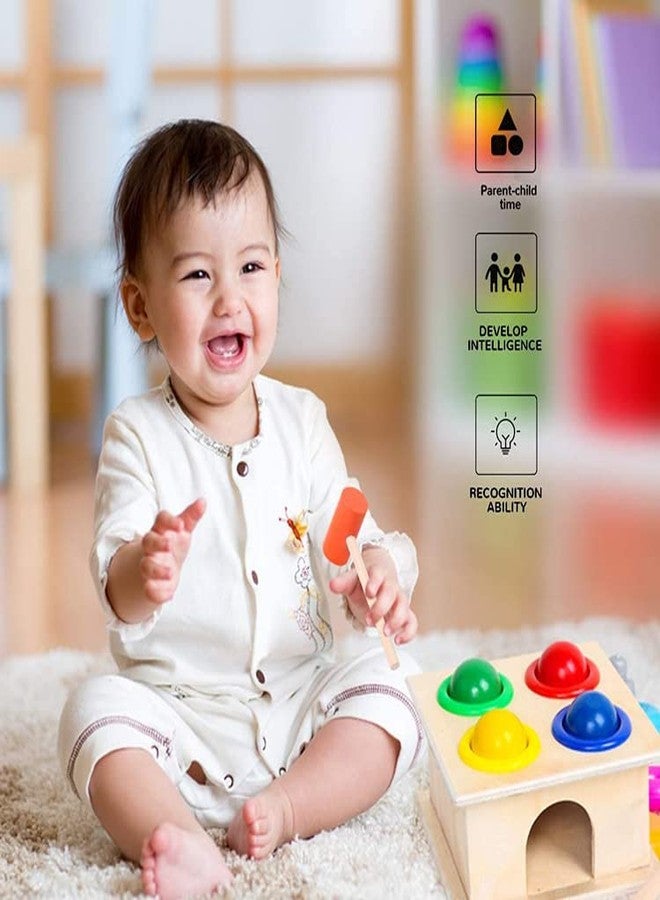 UPBEAT - Wooden Hammer Ball Knock Pounding Bench with Box Case Fine Motor and Dexterity Skills Early Educational Toy Set for Kids 3+ Years (Hammer Ball) - Image 3